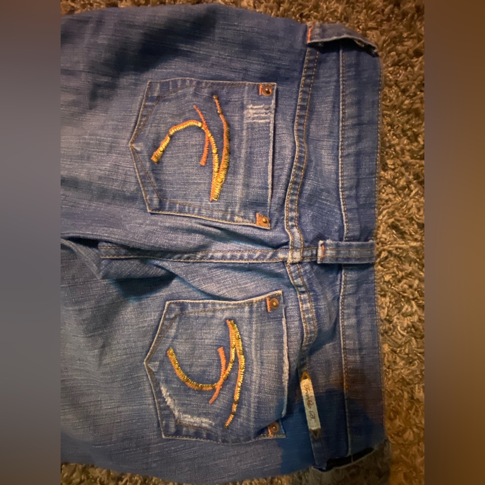 Bootcut dark wash jeans, good condition- worn a few times, low rise.